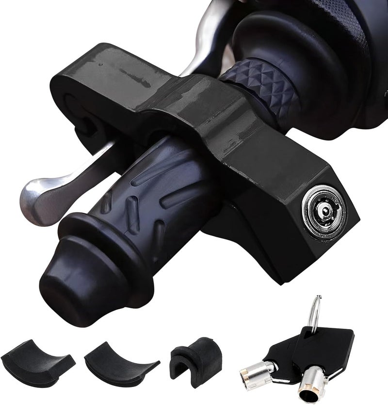 Windance Motorcycle Anti Theft Lock,Heavy Duty Front Brake Throttle Grip Clutch Brake Lever Handlebar Lock for Protection (Black, M) - Image 1